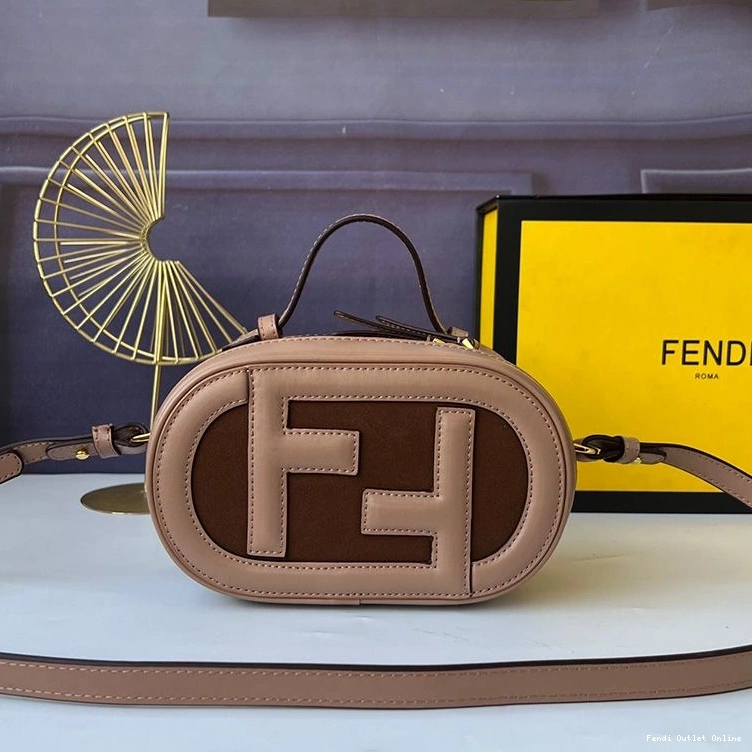 Affordable Camera Grey Case Fendi O'Lock Mini Leather In Calf 0726